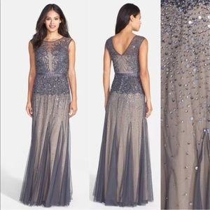 New Adrianna Papell beaded chiffon gown  6  12